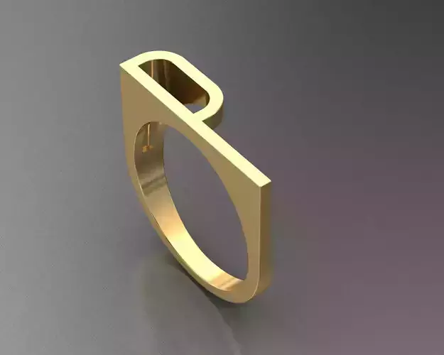 alphabet ring letter P 3D print model