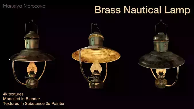 Brass Nautical Hanging Oil Lamp