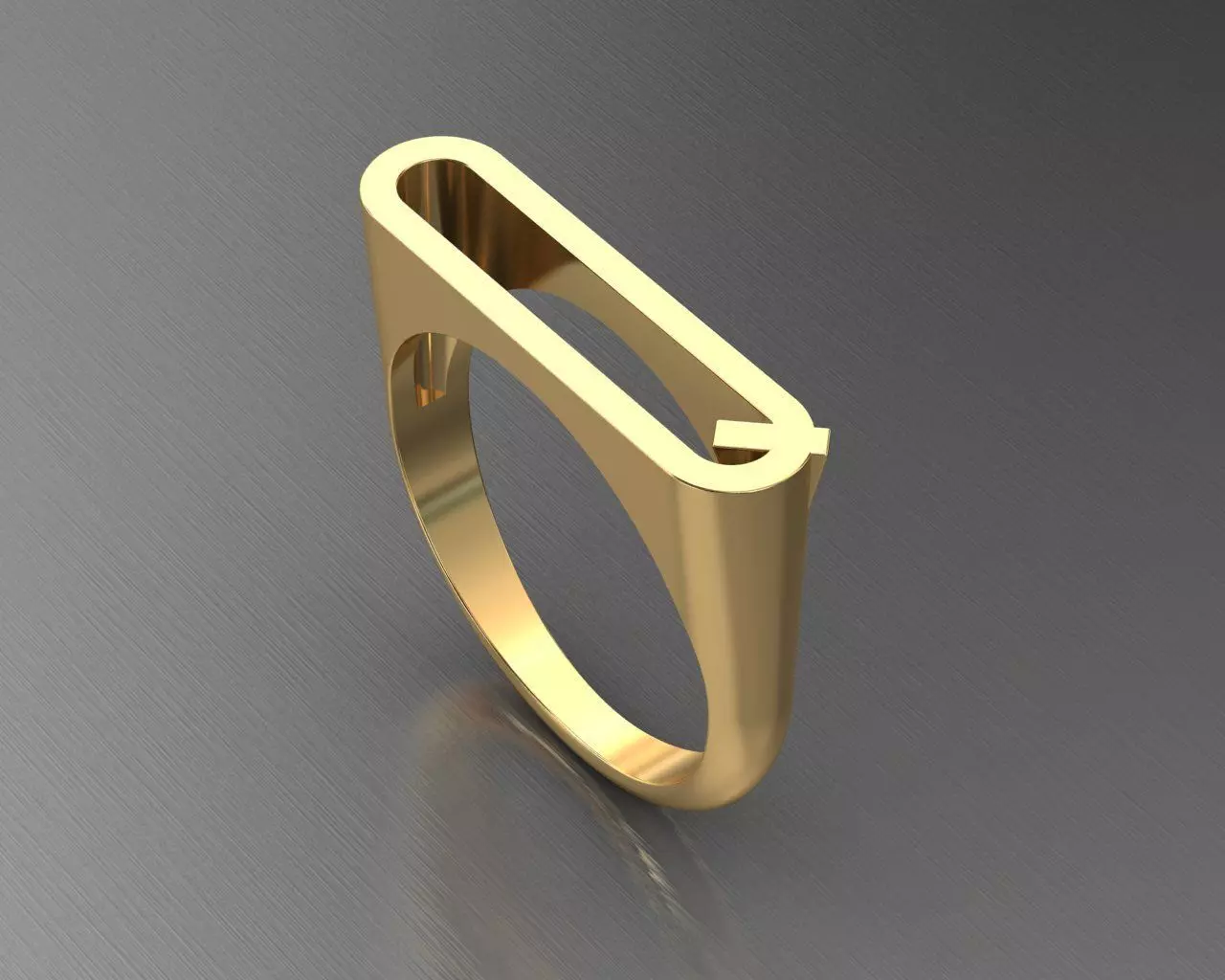 alphabet ring letter Q 3D print model