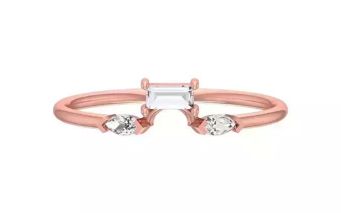 Solitaire Women Light Weight Band Ring