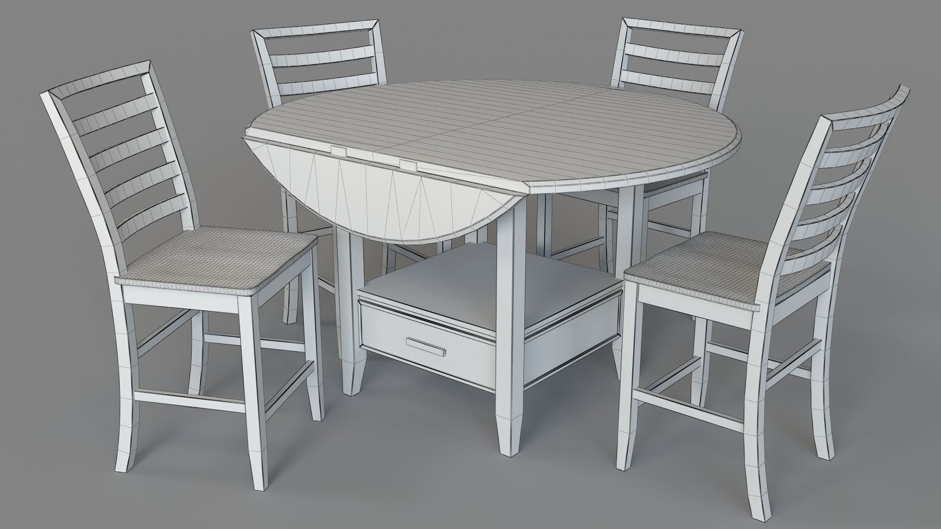 Abaco Drop-Leaf Dining Set 3D model_5
