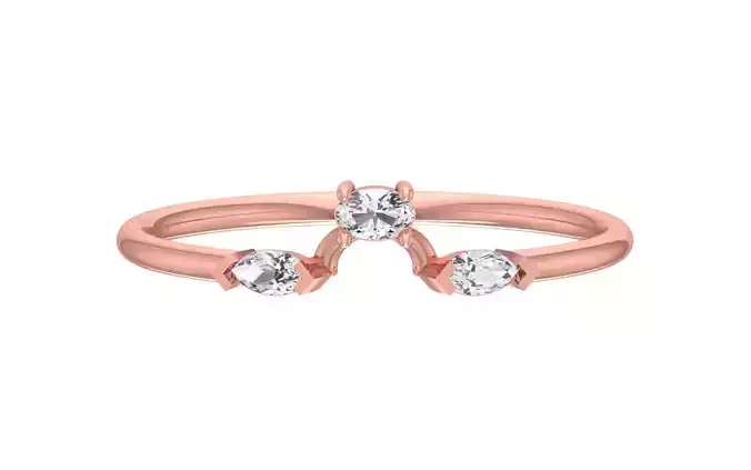 Solitaire Women Light Weight Band Ring