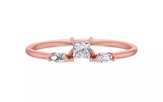 Solitaire Women Light Weight Band Ring