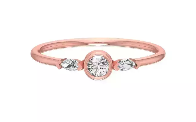 Solitaire Women Light Weight Band Ring