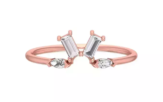 Solitaire Women Light Weight Band Ring 3D print model