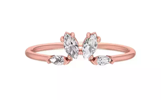 Solitaire Women Light Weight Band Ring