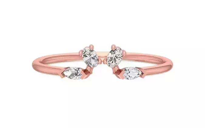 Solitaire Women Light Weight Band Ring