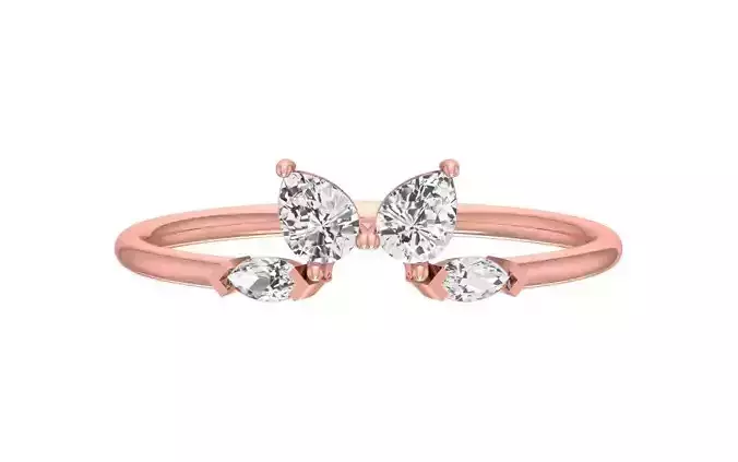 Solitaire Women Light Weight Band Ring