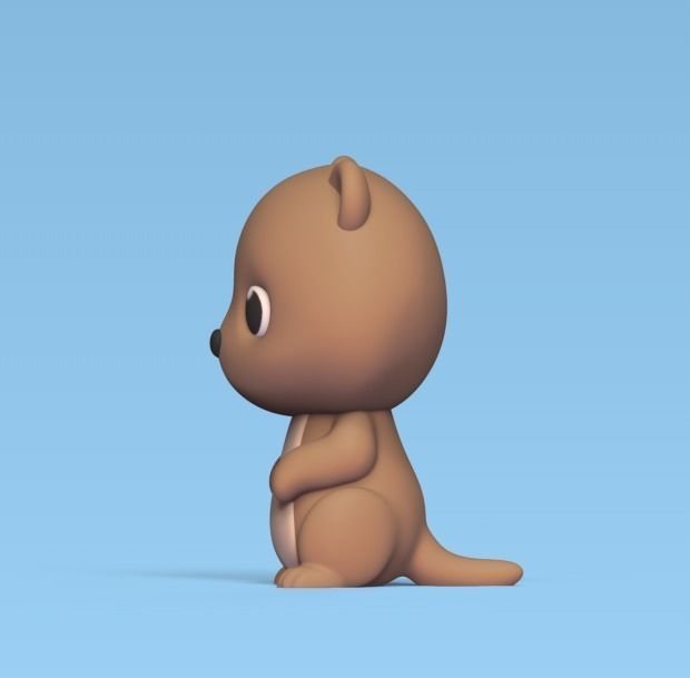 Cute Otter 3D print model_1