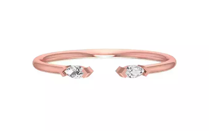 Solitaire Women Light Weight Band Ring