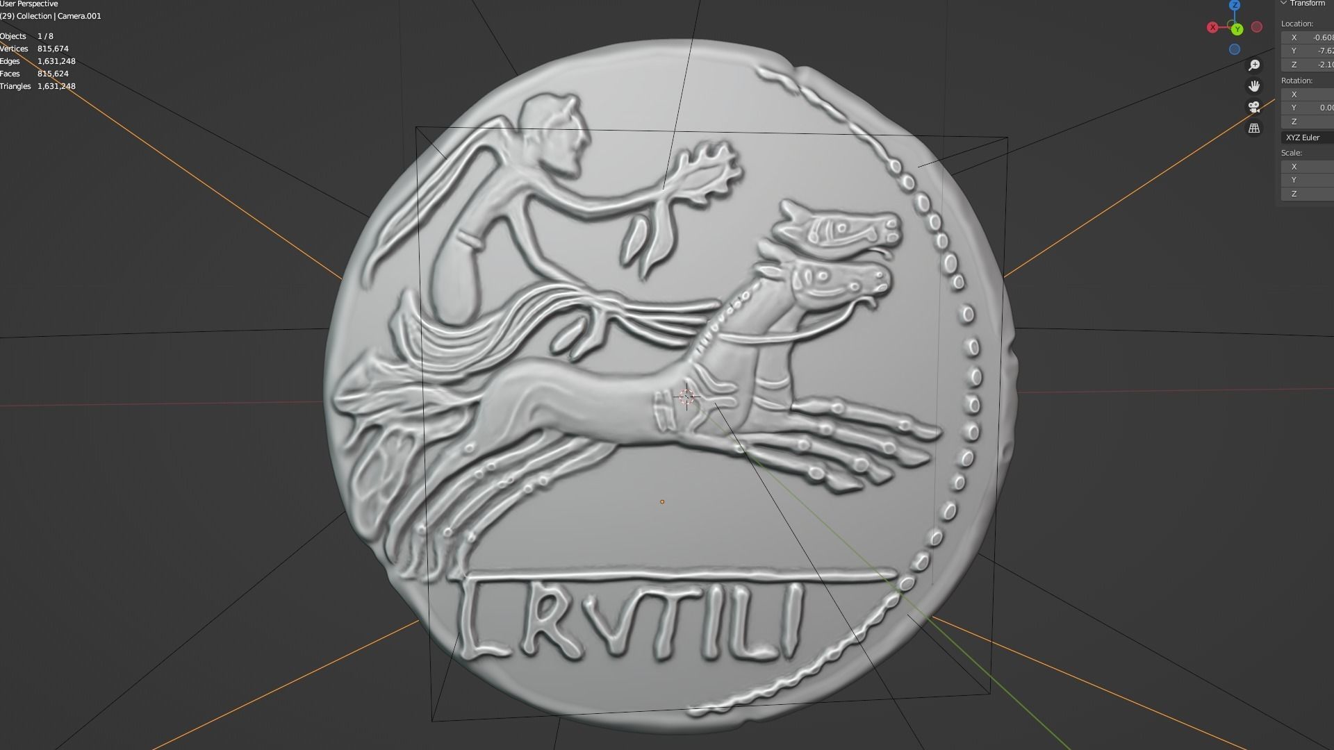 denarius rutilia 3D print model_7