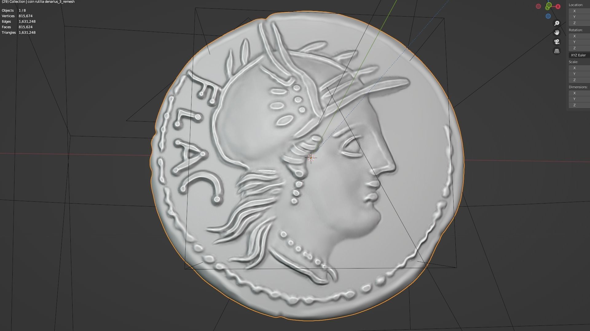 denarius rutilia 3D print model_5