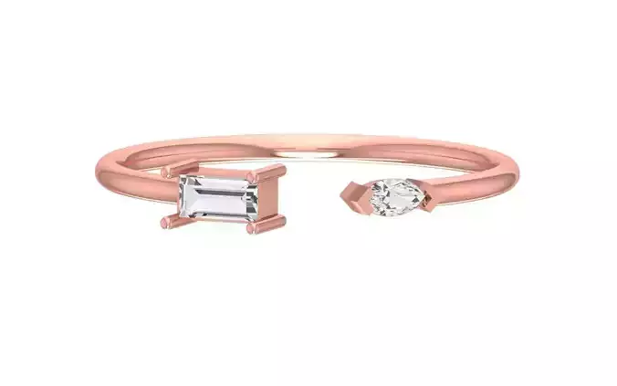 Solitaire Women Light Weight Band Ring
