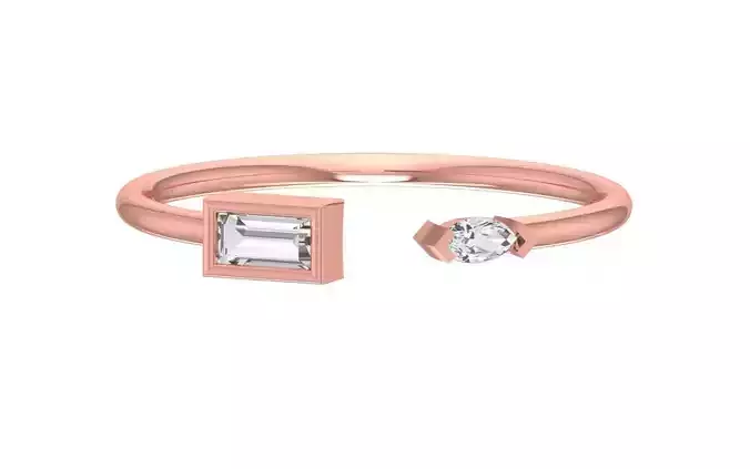 Solitaire Women Light Weight Band Ring