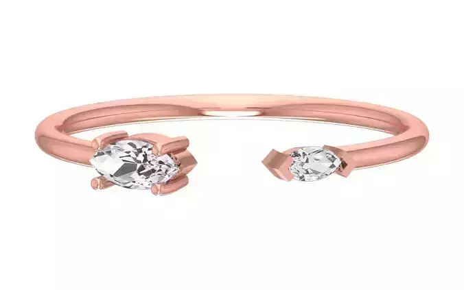 Solitaire Women Light Weight Band Ring