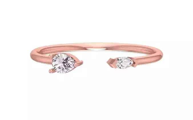 Solitaire Women Light Weight Band Ring