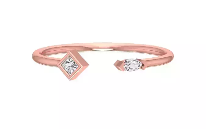 Solitaire Women Light Weight Band Ring