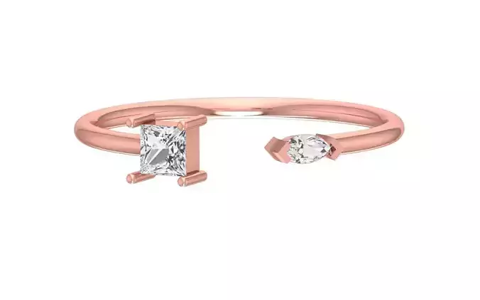 Solitaire Women Light Weight Band Ring
