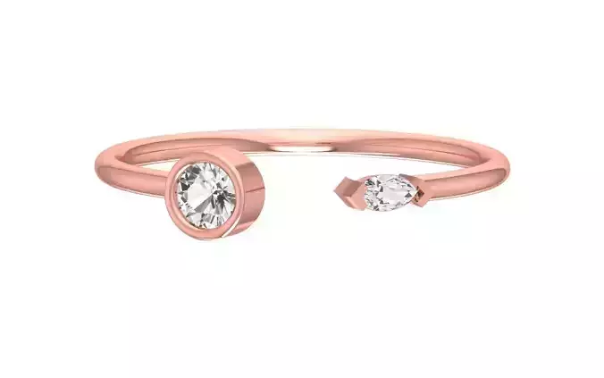 Solitaire Women Light Weight Band Ring