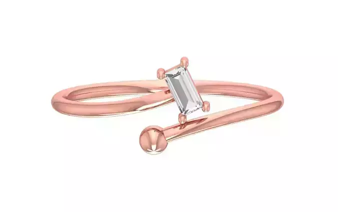 Solitaire Women Twist Band Ring 3D print model