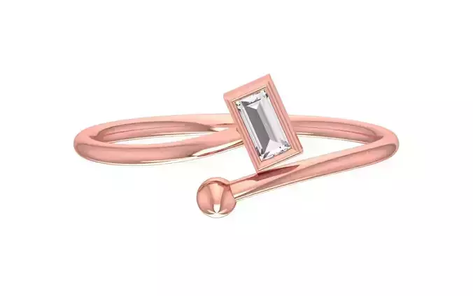 Solitaire Women Twist Band Ring 3D print model
