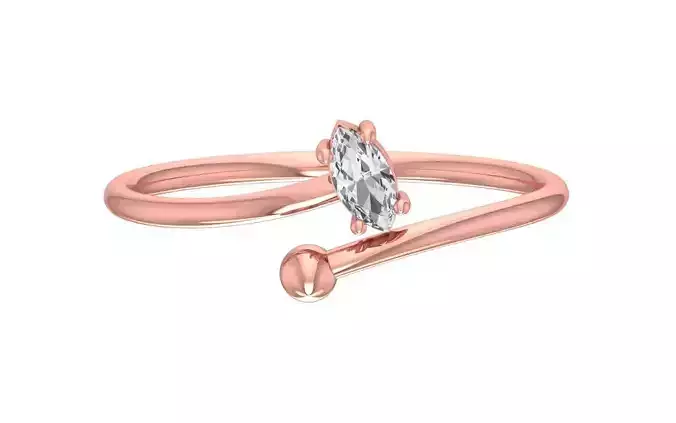 Solitaire Women Twist Band Ring 3D print model