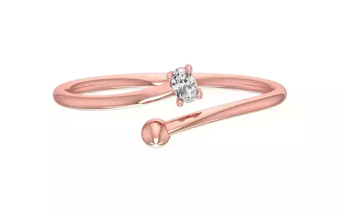 Solitaire Women Twist Band Ring 3D print model