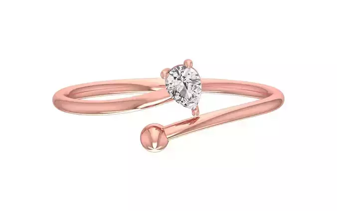 Solitaire Women Twist Band Ring 3D print model