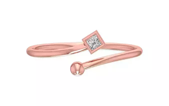 Solitaire Women Twist Band Ring 3D print model