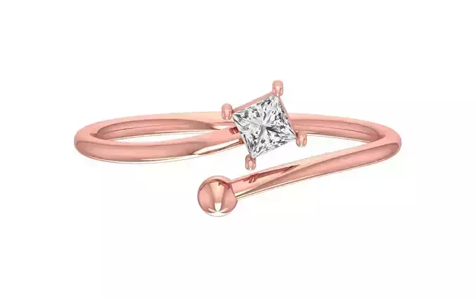 Solitaire Women Twist Band Ring 3D print model