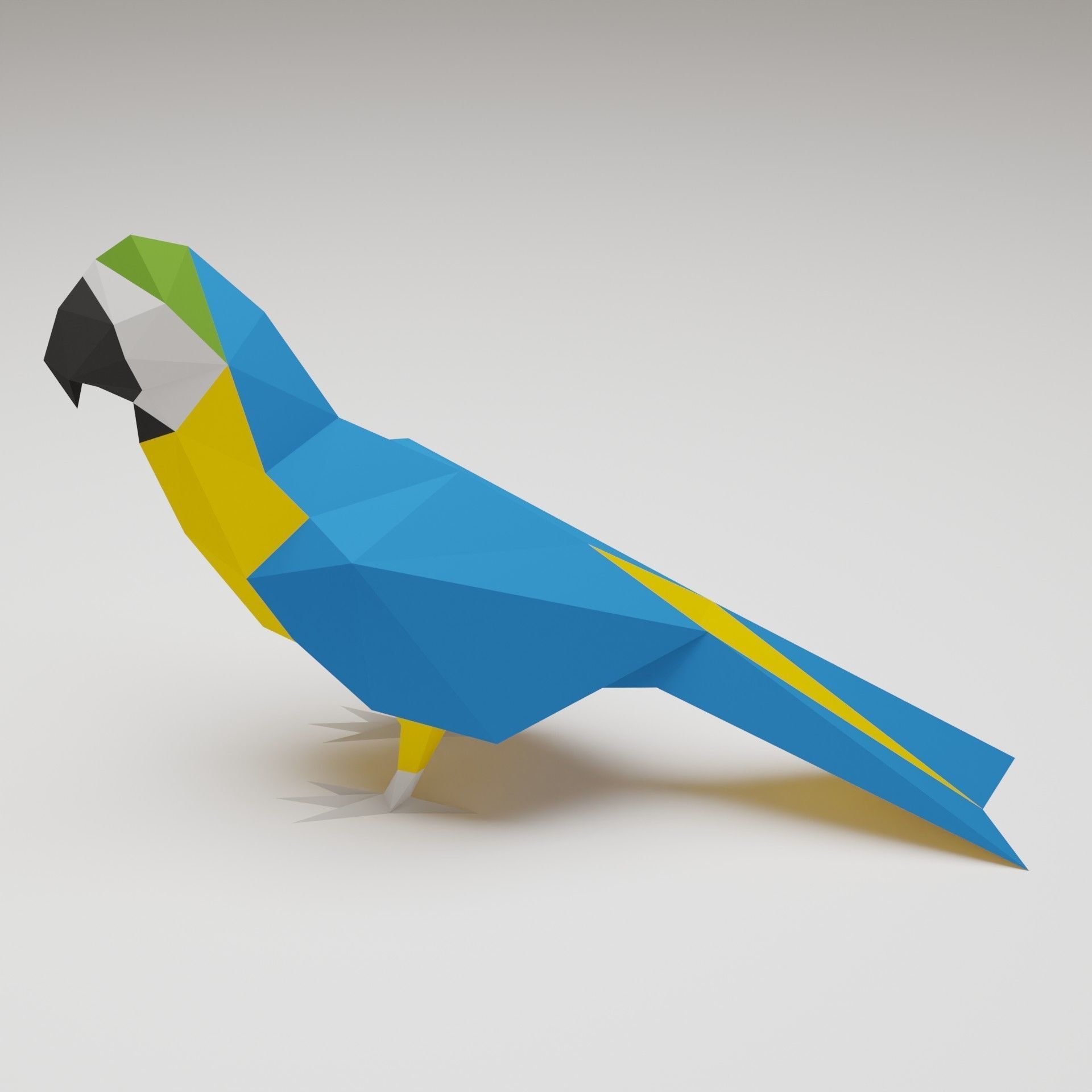 Bird - Blue-and-yellow Macaw 3D print model_3