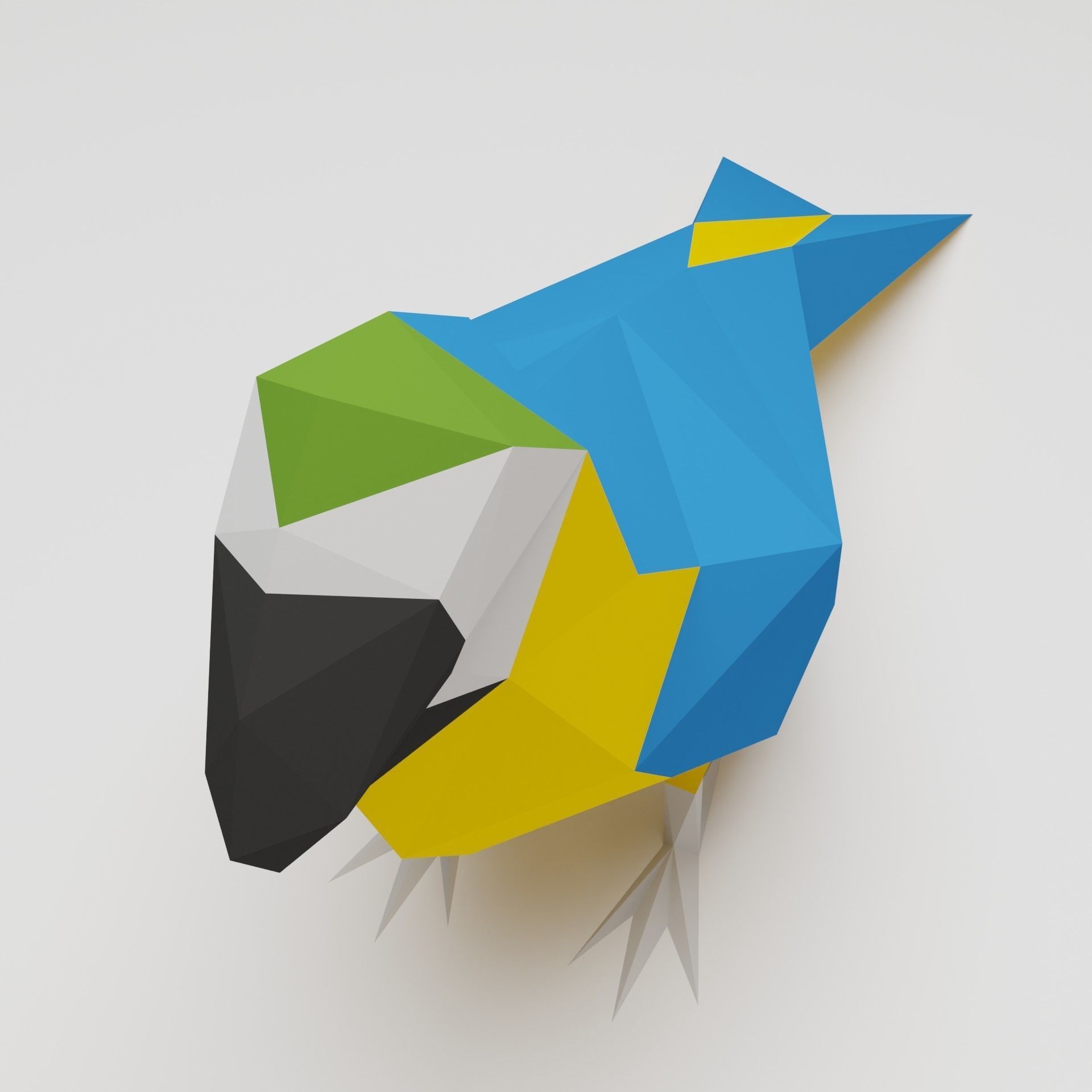 Bird - Blue-and-yellow Macaw 3D print model_4