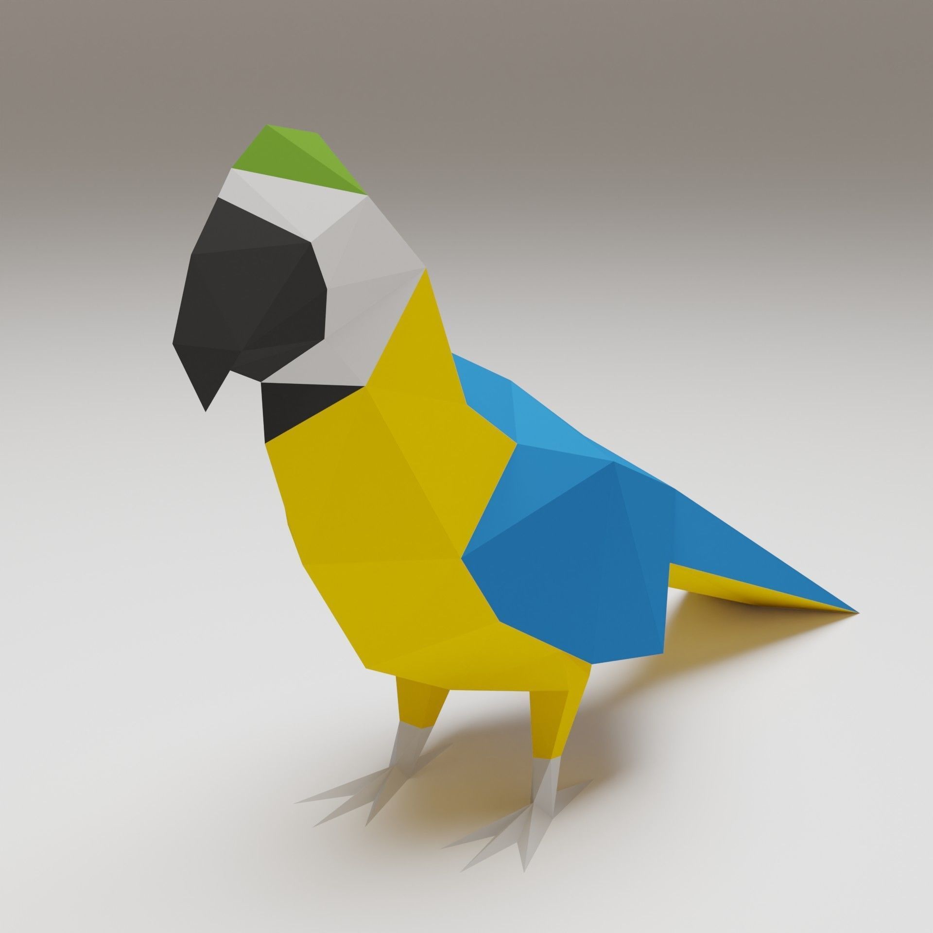 Bird - Blue-and-yellow Macaw 3D print model_2