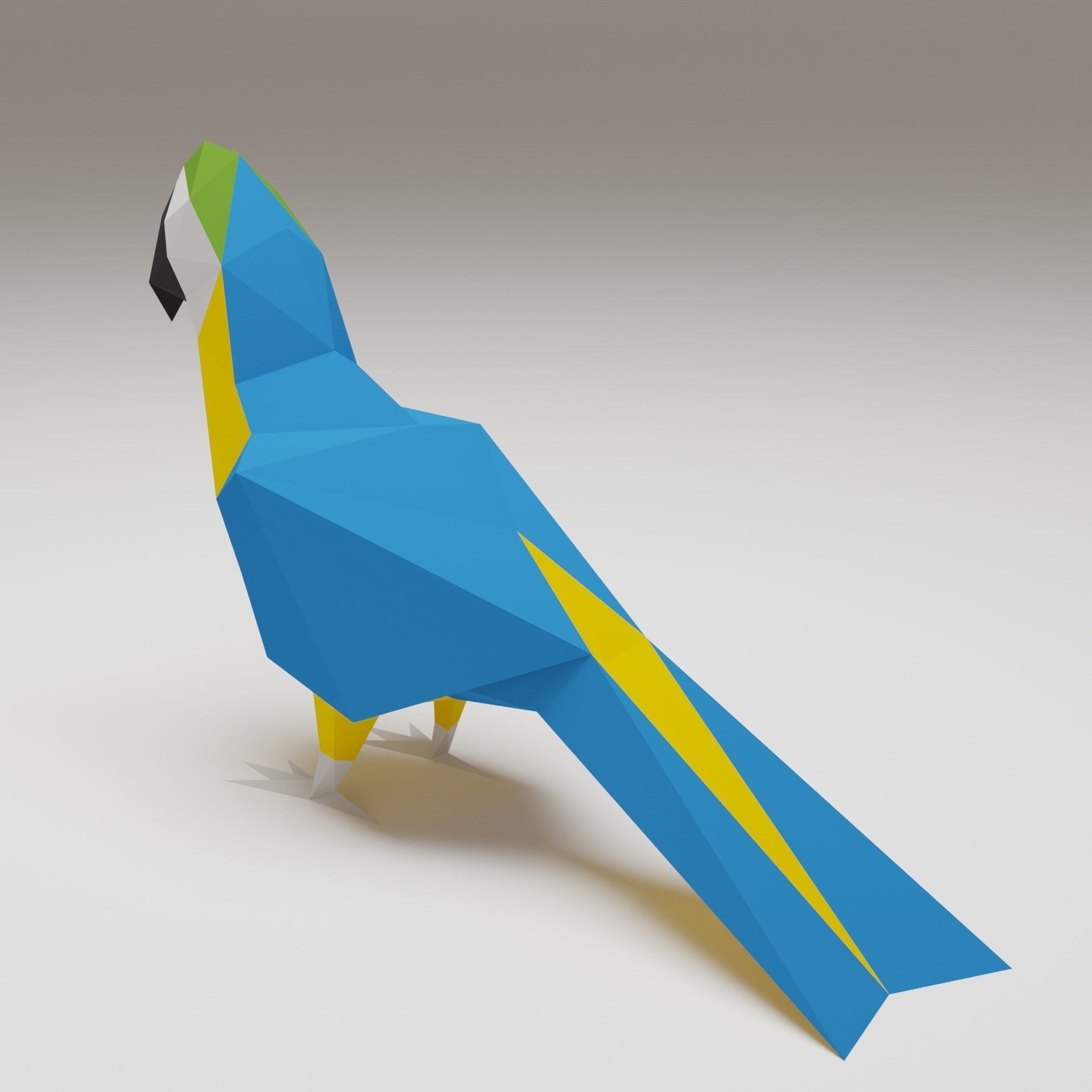 Bird - Blue-and-yellow Macaw 3D print model_1
