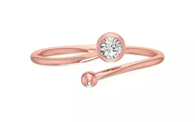Solitaire Women Twist Band Ring 3D print model