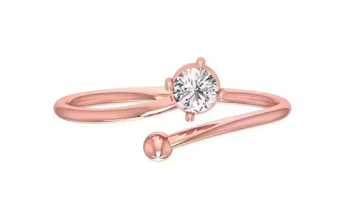 Solitaire Women Twist Band Ring 3D print model