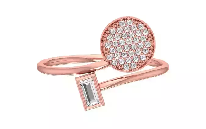 Solitaire Women Twist Band Ring 3D print model