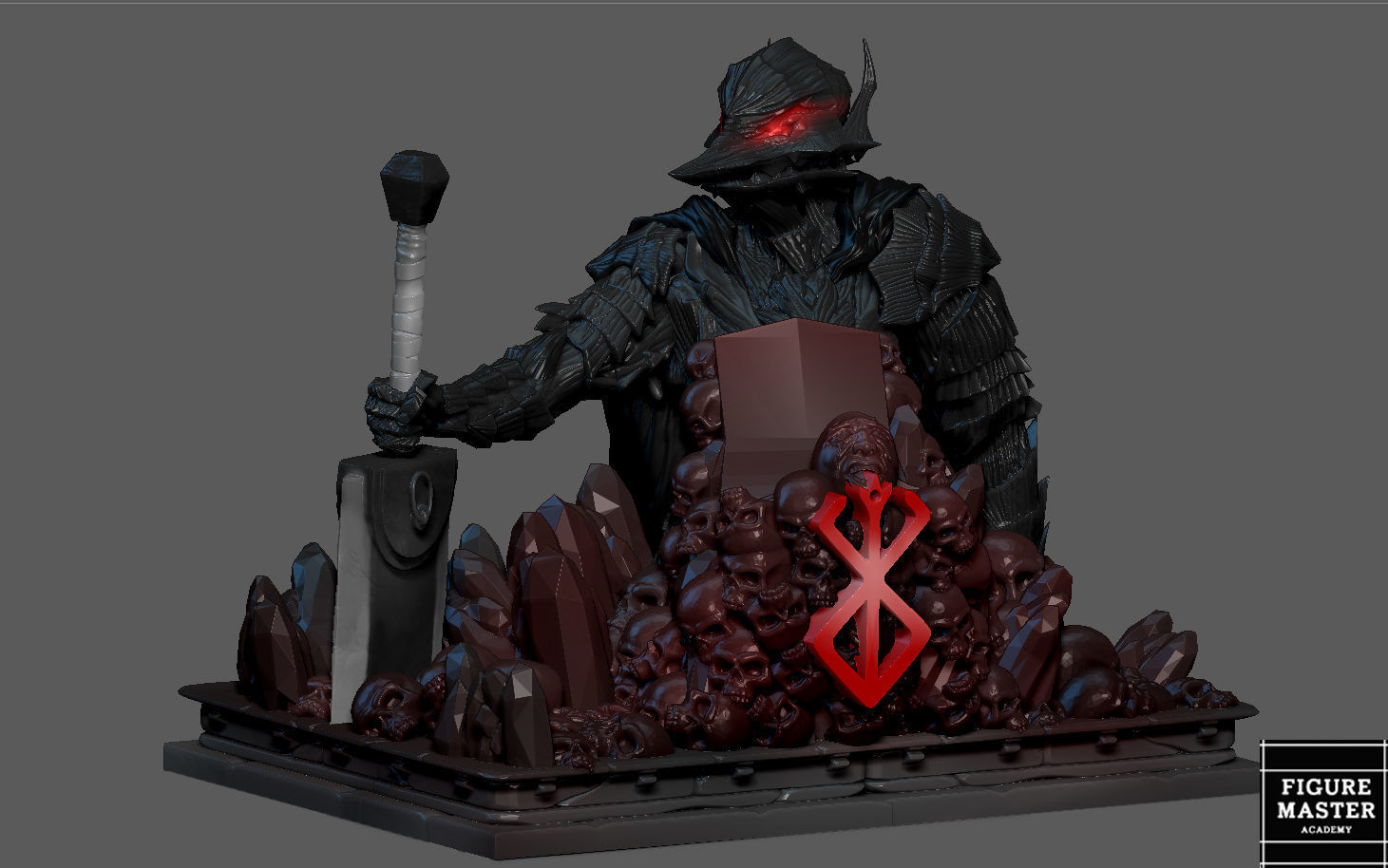 BERSERK GUTS PS4 PS5 CONTROLLER HOLDER ANIME FANTASY CHARACTER 3D print model_5