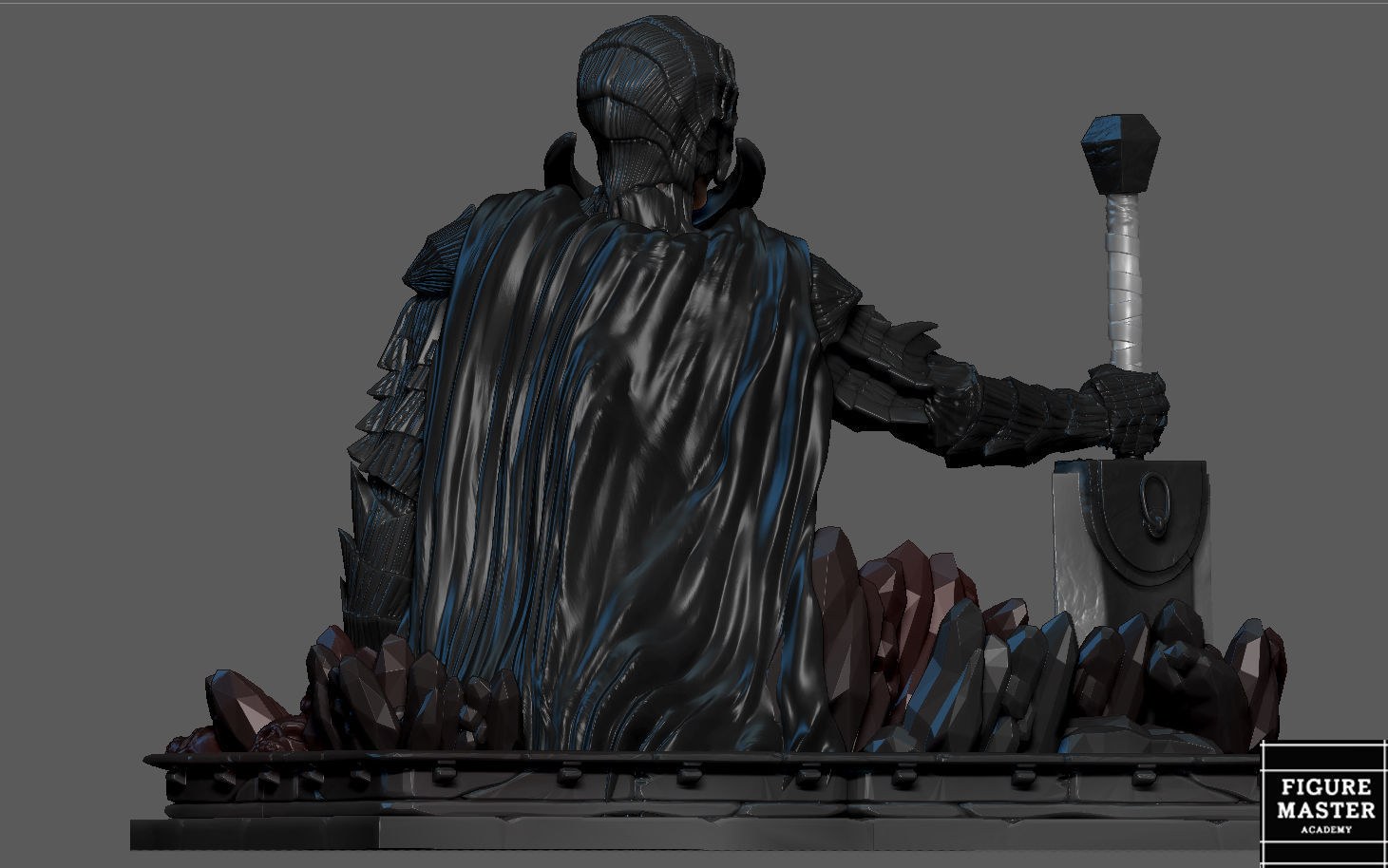 BERSERK GUTS PS4 PS5 CONTROLLER HOLDER ANIME FANTASY CHARACTER 3D print model_14