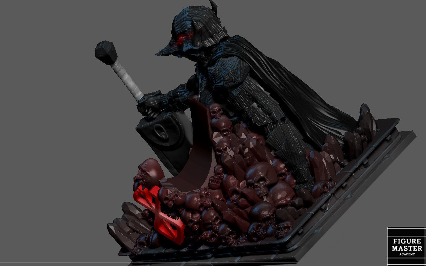 BERSERK GUTS PS4 PS5 CONTROLLER HOLDER ANIME FANTASY CHARACTER 3D print model_24