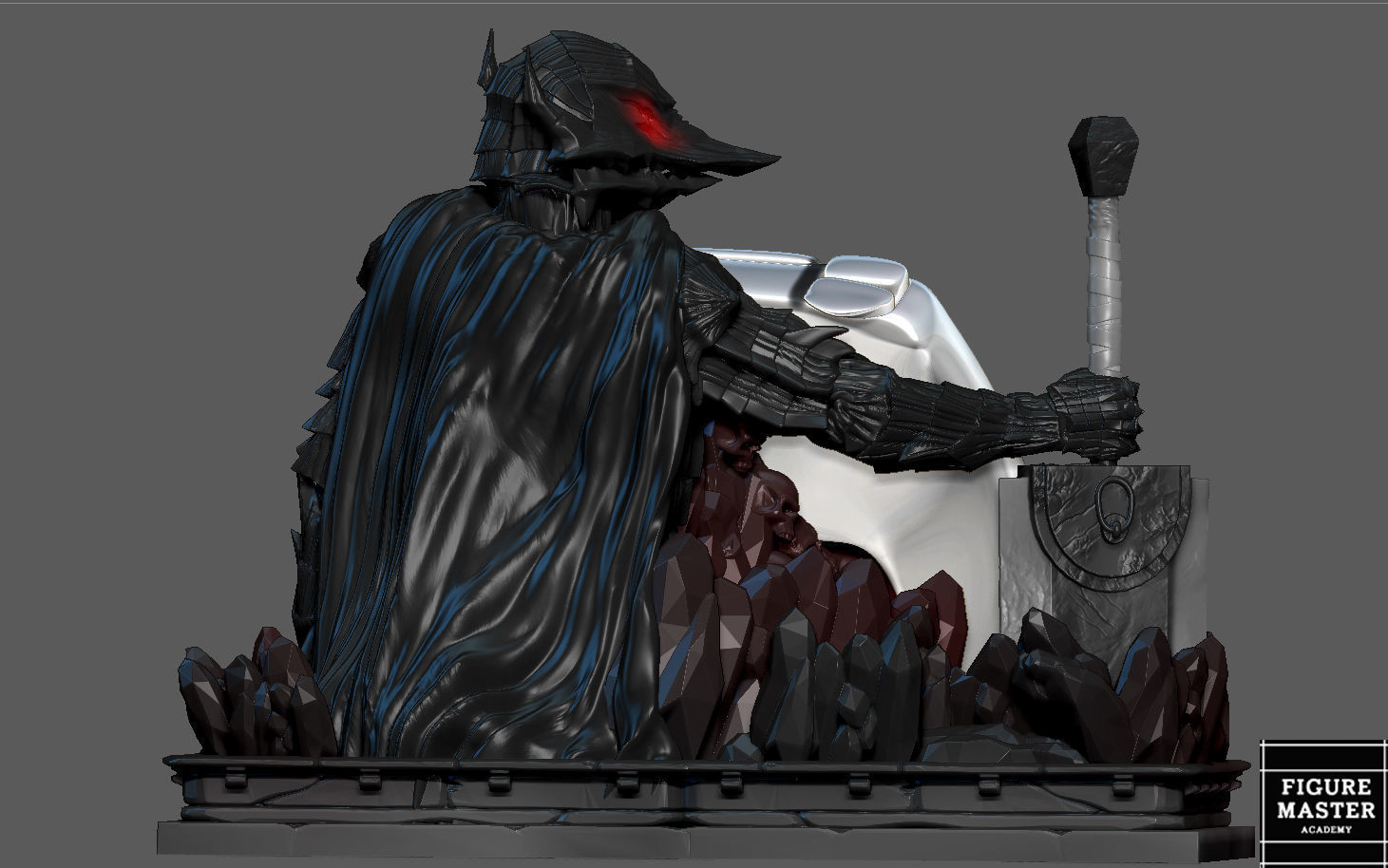 BERSERK GUTS PS4 PS5 CONTROLLER HOLDER ANIME FANTASY CHARACTER 3D print model_11