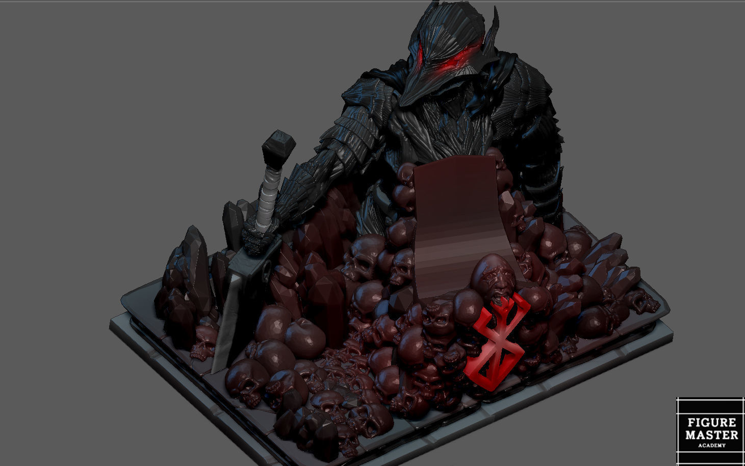 BERSERK GUTS PS4 PS5 CONTROLLER HOLDER ANIME FANTASY CHARACTER 3D print model_4