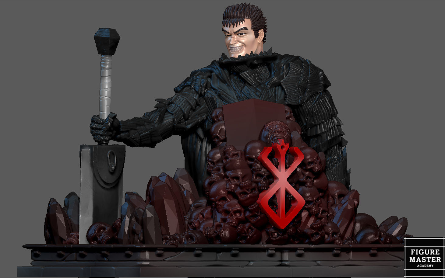 BERSERK GUTS PS4 PS5 CONTROLLER HOLDER ANIME FANTASY CHARACTER 3D print model_2