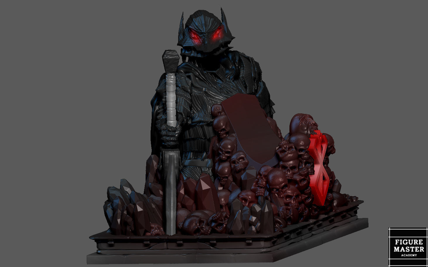 BERSERK GUTS PS4 PS5 CONTROLLER HOLDER ANIME FANTASY CHARACTER 3D print model_12