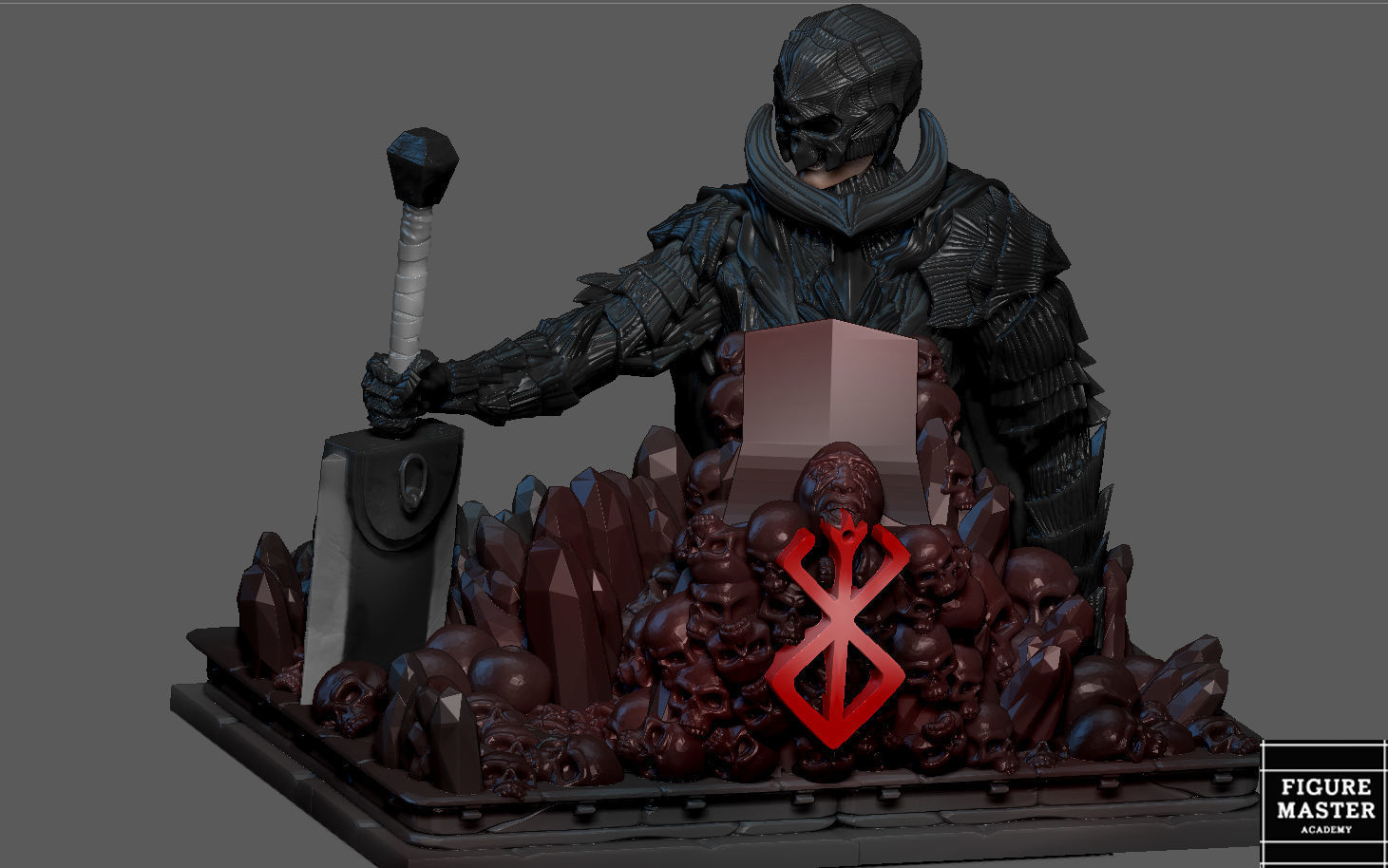 BERSERK GUTS PS4 PS5 CONTROLLER HOLDER ANIME FANTASY CHARACTER 3D print model_19