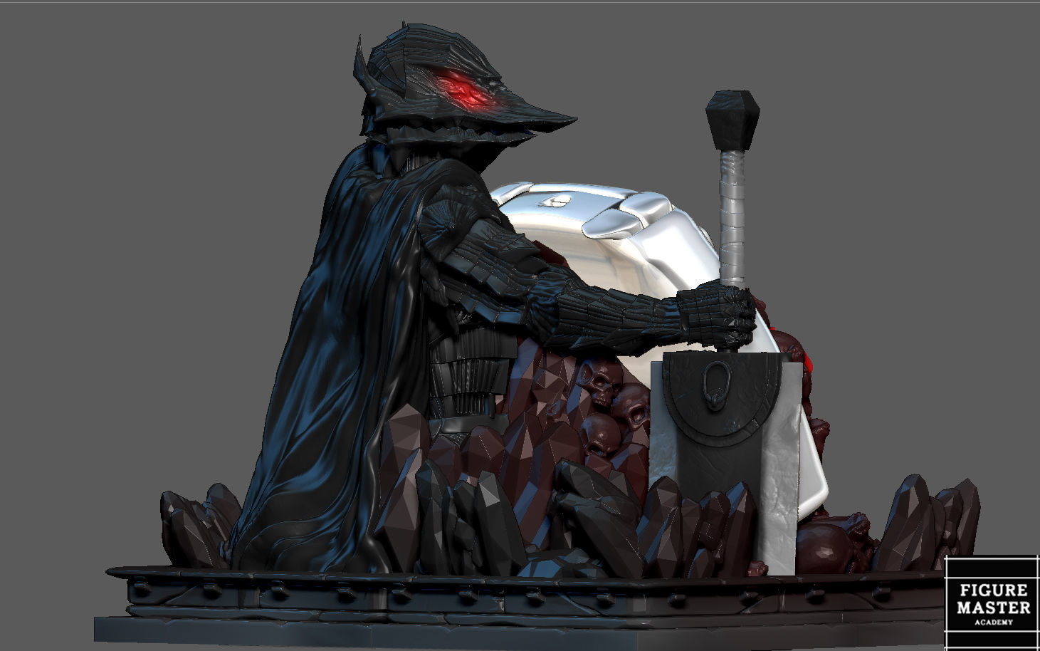 BERSERK GUTS PS4 PS5 CONTROLLER HOLDER ANIME FANTASY CHARACTER 3D print model_10