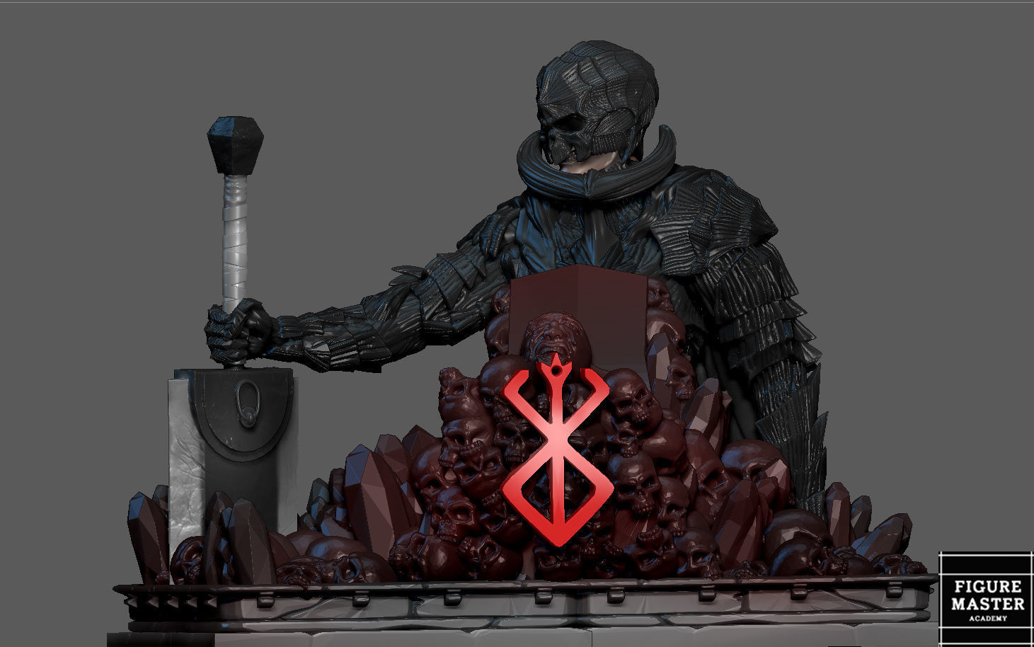 BERSERK GUTS PS4 PS5 CONTROLLER HOLDER ANIME FANTASY CHARACTER 3D print model_23