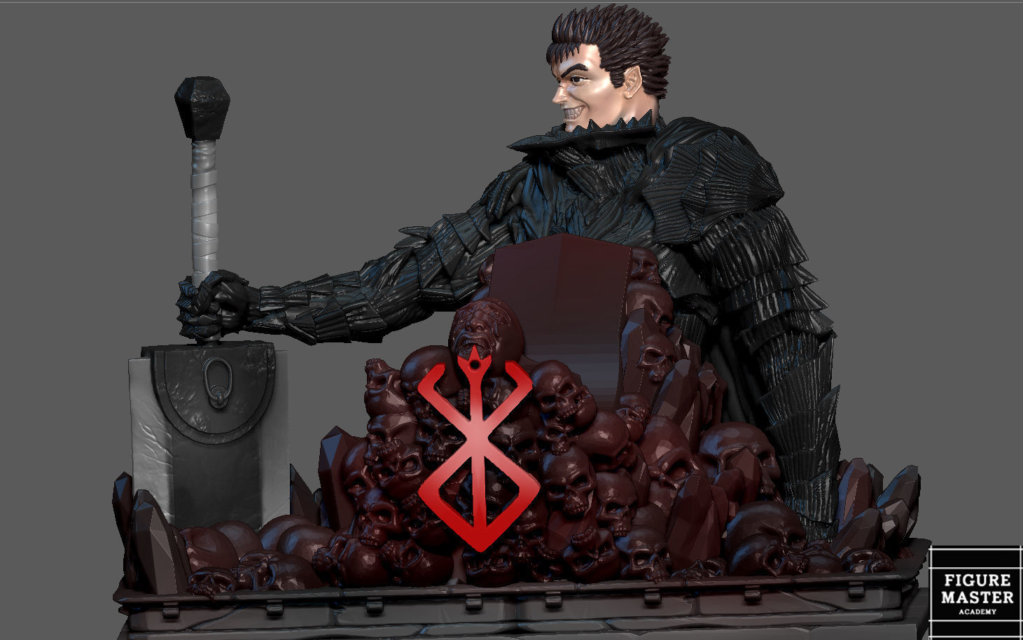 BERSERK GUTS PS4 PS5 CONTROLLER HOLDER ANIME FANTASY CHARACTER 3D print model_21