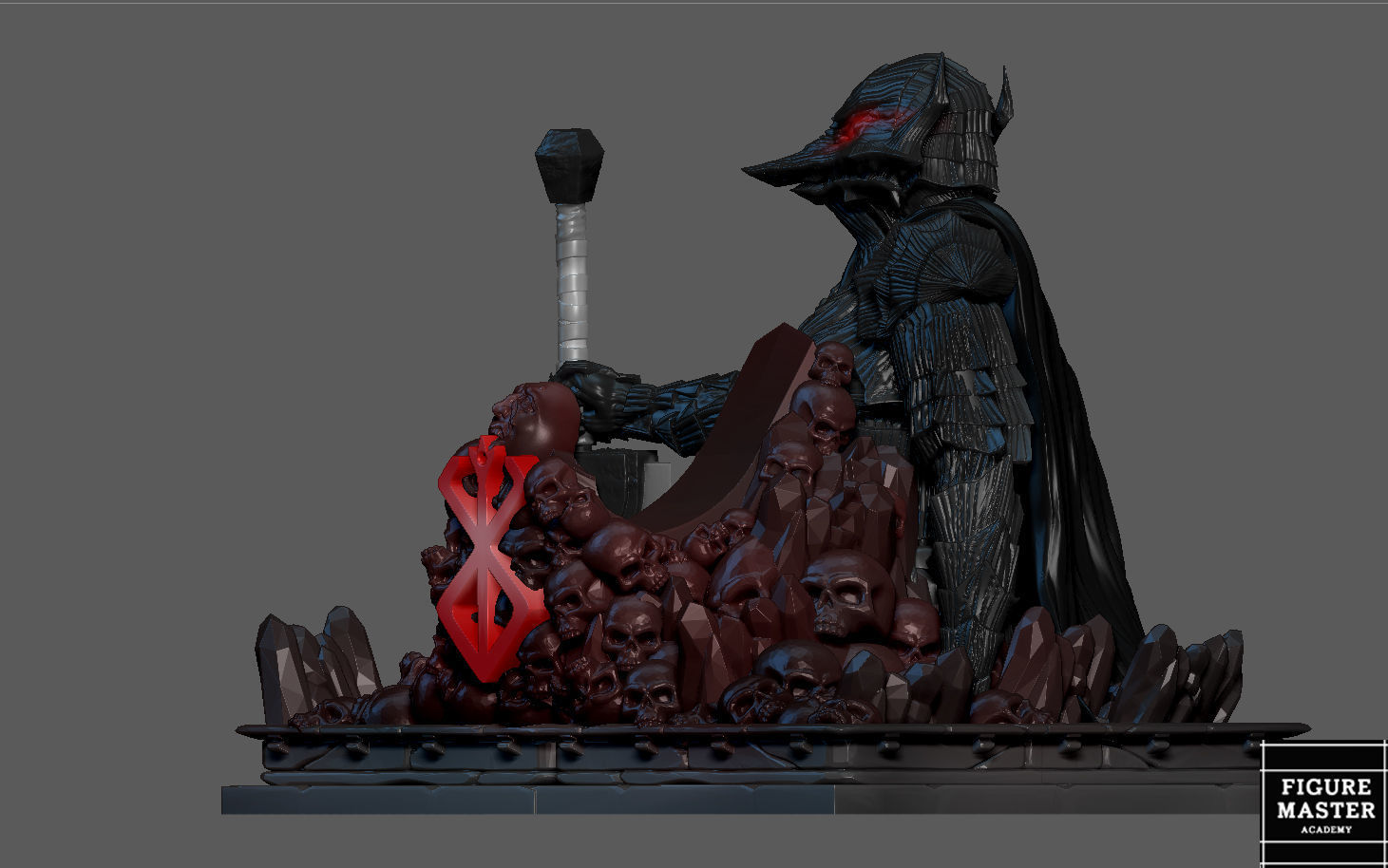 BERSERK GUTS PS4 PS5 CONTROLLER HOLDER ANIME FANTASY CHARACTER 3D print model_20