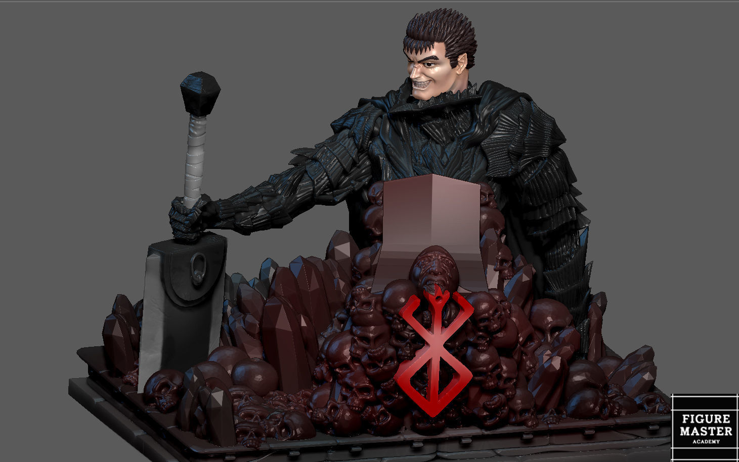 BERSERK GUTS PS4 PS5 CONTROLLER HOLDER ANIME FANTASY CHARACTER 3D print model_22